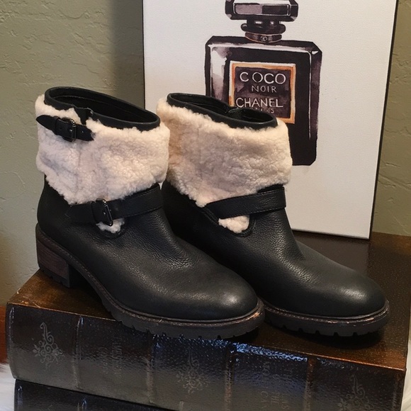 Coach Gabriella Shearling Ankle Bootie Boots I Size 10 - Picture 4 of 16